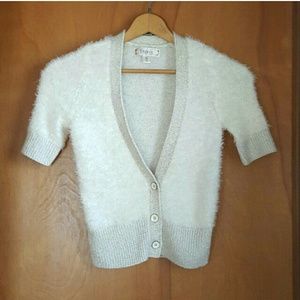 Short Sleeve Cream and Gold Cardigan by Decree